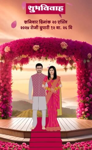 Maharashtrian Wedding Caricature Invitation Video WCIV0012