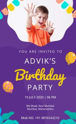 Birthday Invitation Card BIC017 English